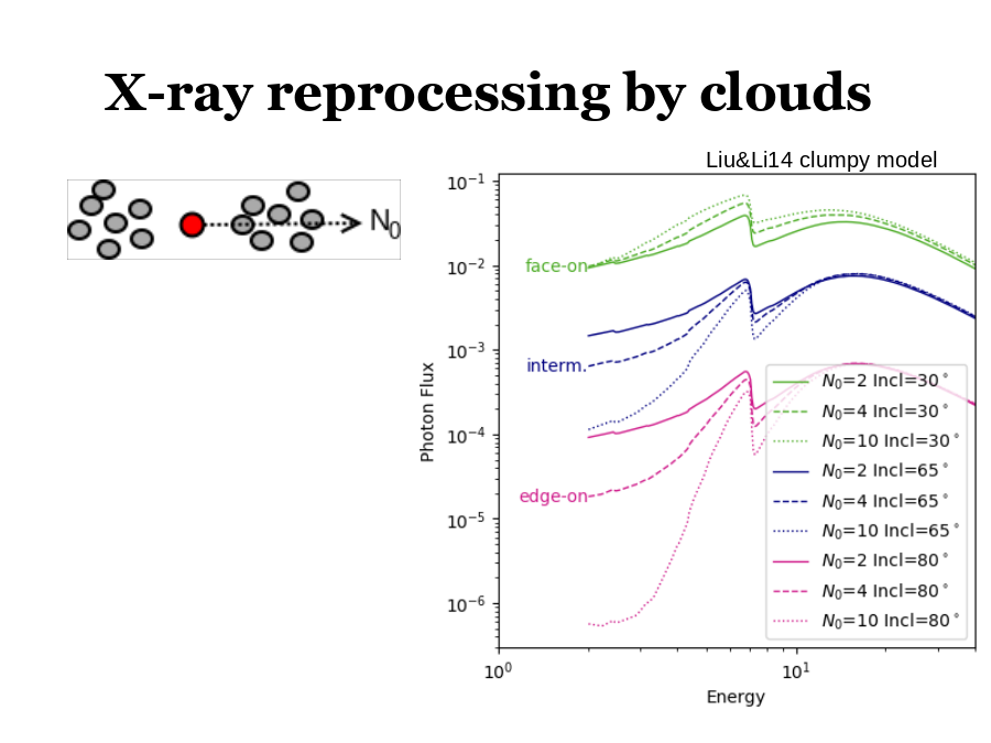 X-ray reprocessing by clouds
Liu&Li14 clumpy model