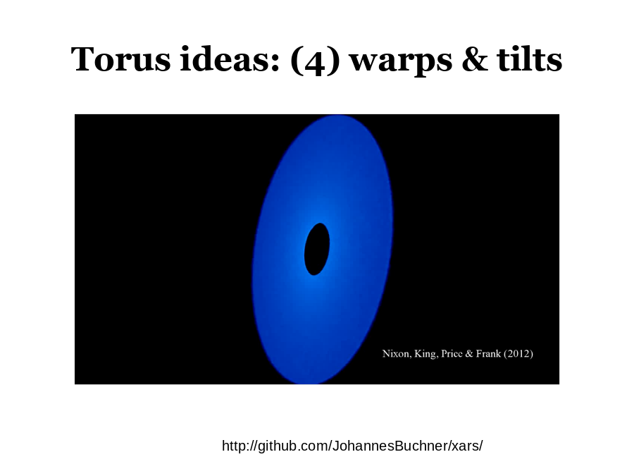 Torus ideas: (4) warps & tilts
http://github.com/JohannesBuchner/xars/