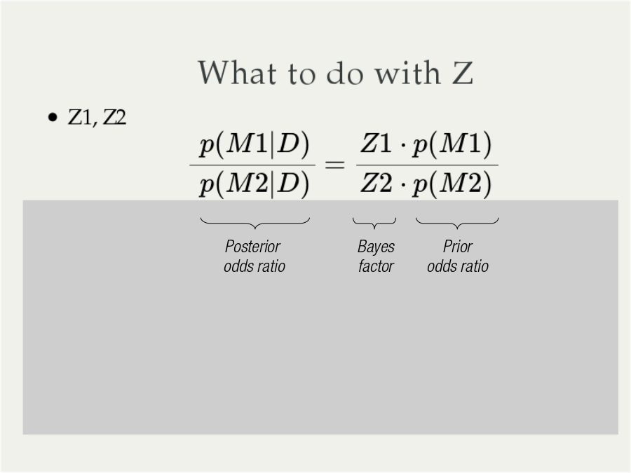 Posterior
odds ratio
Prior
odds ratio
Bayes
factor